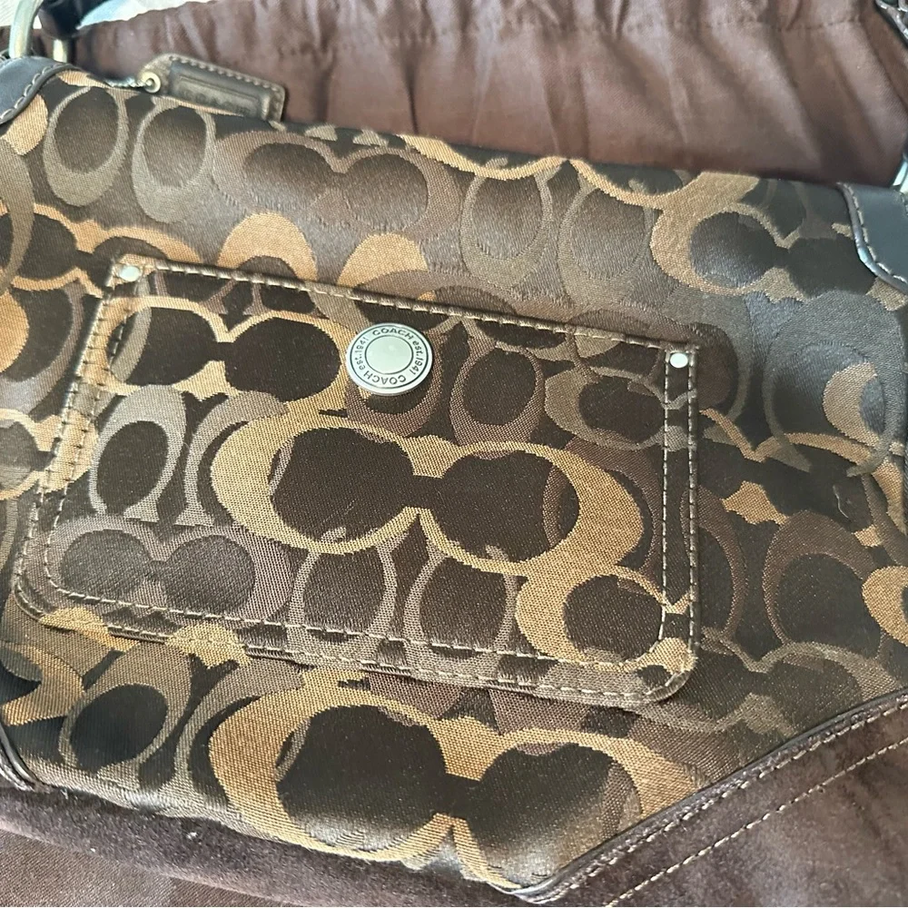 Coach Brown Monogram Purse - Picture 2 of 7